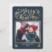 EDITABLE Colour Kerstmis Glow Holiday-fotokaart Feestdagenkaart (Voorkant)