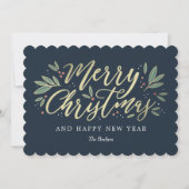 EDITABLE Colour Kerstmis Glow Holidcard Feestdagenkaart (Voorkant)
