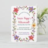 Editable Colourful Flowers and Leaves Frame Kaart (Staand voorkant)