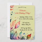 Editable Colourful Leaves Invitation Kaart (Voorkant)