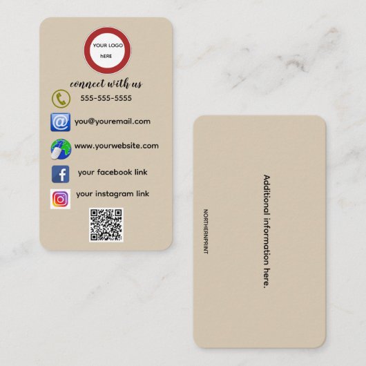 Editable Connect met ons Visitekaartje (Voorkant / Achterkant)