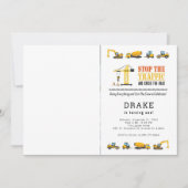 Editable Construction Trucks Theme Fotodag Kaart (Voorkant)