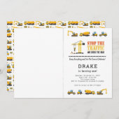 Editable Construction Trucks Theme Fotodag Kaart (Voorkant / Achterkant)