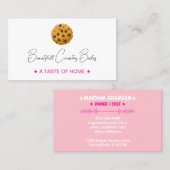 Editable Cookie Logo | White Pink Bakery Visitekaartje (Voorkant / Achterkant)