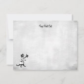 Editable  Cool Top Hat Cat Black and White Notitiekaartje (Voorkant)