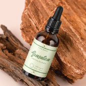 Editable Cosmetic Dropper Fles Label Retro Green