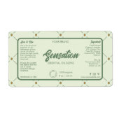 Editable Cosmetic Dropper Fles Label Retro Green (Voorkant)