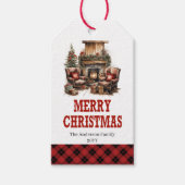Editable cowboy Christmas tag Wild West theme Cadeaulabel (Voorkant)