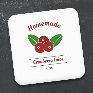 Editable Cranberry Juice Label Sticker