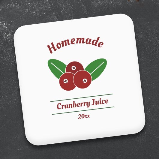 Editable Cranberry Juice Label Sticker