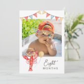 Editable Crawfish Monthly Photo Banner Card Kaart (Staand voorkant)