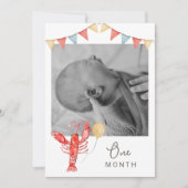 Editable Crawfish Monthly Photo Banner Card Kaart (Voorkant)