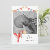 Editable Crawfish Monthly Photo Banner Card Kaart (Staand voorkant)