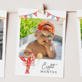 Editable Crawfish Monthly Photo Banner Card Kaart
