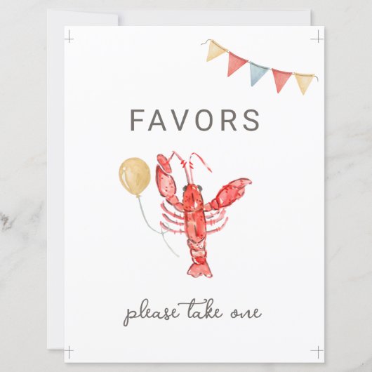 Editable Crawfish Party Favor Sign (Voorkant)
