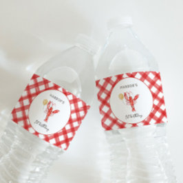 Editable Crawfish Water Bottle Labels Waterfles Etiket