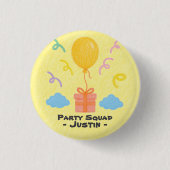Editable Crayon Style – Balloon Bash Birthday Ronde Button 3,2 Cm (Voorkant)