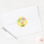 Editable Crayon Style – Balloon Bash Birthday Ronde Sticker (Envelop)