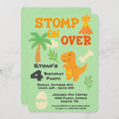 Editable Crayon Style – Dinosaur Roarsome Birthday Kaart (Voorkant / Achterkant)