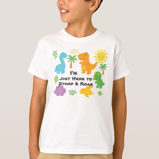Editable Crayon Style – Dinosaur Roarsome Kids T-shirt (Voorkant)