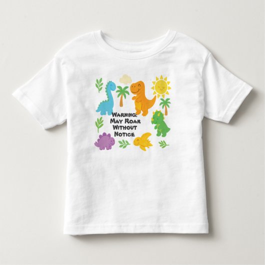 Editable Crayon Style – Dinosaur Roarsome Kinder Shirts (Voorkant)