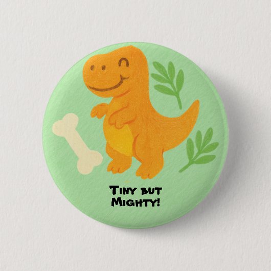 Editable Crayon Style – Dinosaur Roarsome Ronde Button 5,7 Cm (Voorkant)