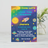Editable Crayon Style – Solar System Birthday Kaart (Staand voorkant)