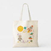 Editable Crayon Style – Solar System Trip  Tote Bag (Achterkant)