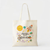 Editable Crayon Style – Solar System Trip  Tote Bag (Voorkant)