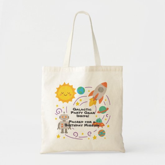 Editable Crayon Style – Solar System Trip  Tote Bag (Voorkant)