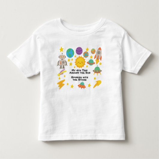 Editable Crayon Style – Trip-Around-the-Sun Kinder Shirts (Voorkant)