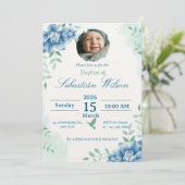 Editable Cute Baby Boy Baptism Kaart (Staand voorkant)
