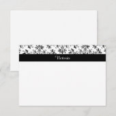 Editable  Damask Daisy Floral Art Note Card Notitiekaartje (Voorkant / Achterkant)