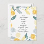 Editable Dandelion floral art bedankt je kaart (Voorkant / Achterkant)