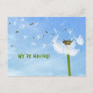 Editable Dandelion Seeds in het Wind Moving Notice Briefkaart