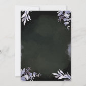 Editable Dark Botanical Wedding Invitation Kaart (Achterkant)