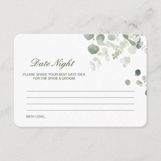 Editable Date Night Idea Vrijgezellenfeest Card Informatiekaartje (Voorkant)