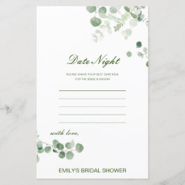 Editable Date Night Kaart Vrijgezellenfeest Game