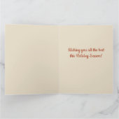 Editable Deer and Holly Happy Holidays Kaart (Binnen)