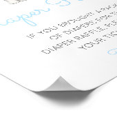 Editable Diaper Raffle Baby Shower Sign Printed Poster (Hoek)