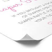 Editable Diaper Raffle Baby Shower Sign Printed Poster (Hoek)