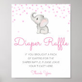 Editable Diaper Raffle Baby Shower Sign Printed Poster (Voorkant)