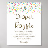 Editable Diaper Raffle Baby Shower Sign Printed Poster (Voorkant)
