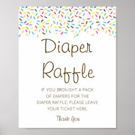 Editable Diaper Raffle Baby Shower Sign Printed Poster
