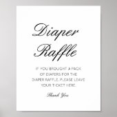 Editable Diaper Raffle Baby Shower Sign Printed Poster (Voorkant)