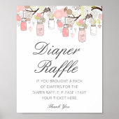 Editable Diaper Raffle Baby Shower Sign Printed Poster (Voorkant)