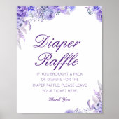Editable Diaper Raffle Baby Shower Sign Printed Poster (Voorkant)