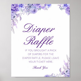 Editable Diaper Raffle Baby Shower Sign Printed Poster