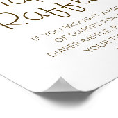 Editable Diaper Raffle Baby Shower Sign Printed Poster (Hoek)