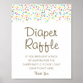 Editable Diaper Raffle Baby Shower Sign Printed Poster (Voorkant)